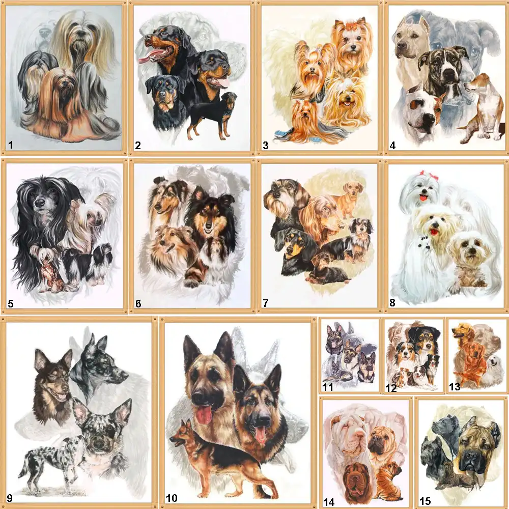 Full Drill DIY 5D Dogs All Diamond Painting Embroidery Cross Stitch Kits Craft Full Drill DIY 5D Dogs All Diamond Painting Embroidery Cross Stitch Kits Craft