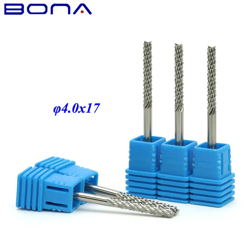 

4*17MM Corn Teeth Tungsten Carbide CNC Tool PCB Milling Bits, Printed Circuit Board CNC Bits PCB Cutter on Hard Wood Glass Fiber