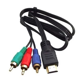 

High Quality Audio Cable 1M HDMI To 3 AV Audio Cable Video Adapter Convert Cable For TV HDTV DVD 1080P Audio Cables #2