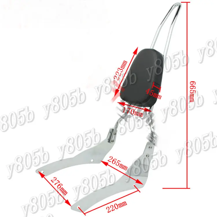 Хромированная подкладка для мотоцикла подушка Yamaha Drag Star Vstar DS400/650 98 13|sissy bar pad|sissy