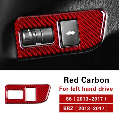 TPIC для Subaru BRZ Toyota 86 2013- авто аксессуары углеродное волокно задний выключатель защёлки багажника кнопка управления автомобиля Переводные картинки и наклейки - Название цвета: Carbon Red LHD
