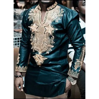 Chemises africaine traditionnelle Dashiki Wax 1