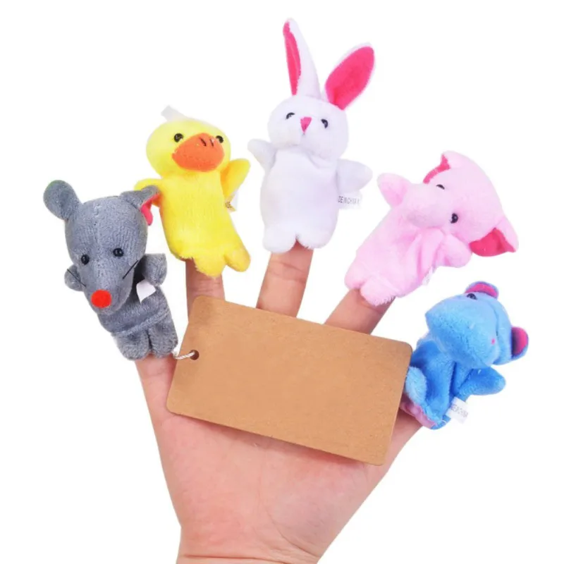 

10 Pcs/set Velvet Cute Animal Finger Puppets Panda Rabbit Elephant Party Favors Gift for Kids Playtime