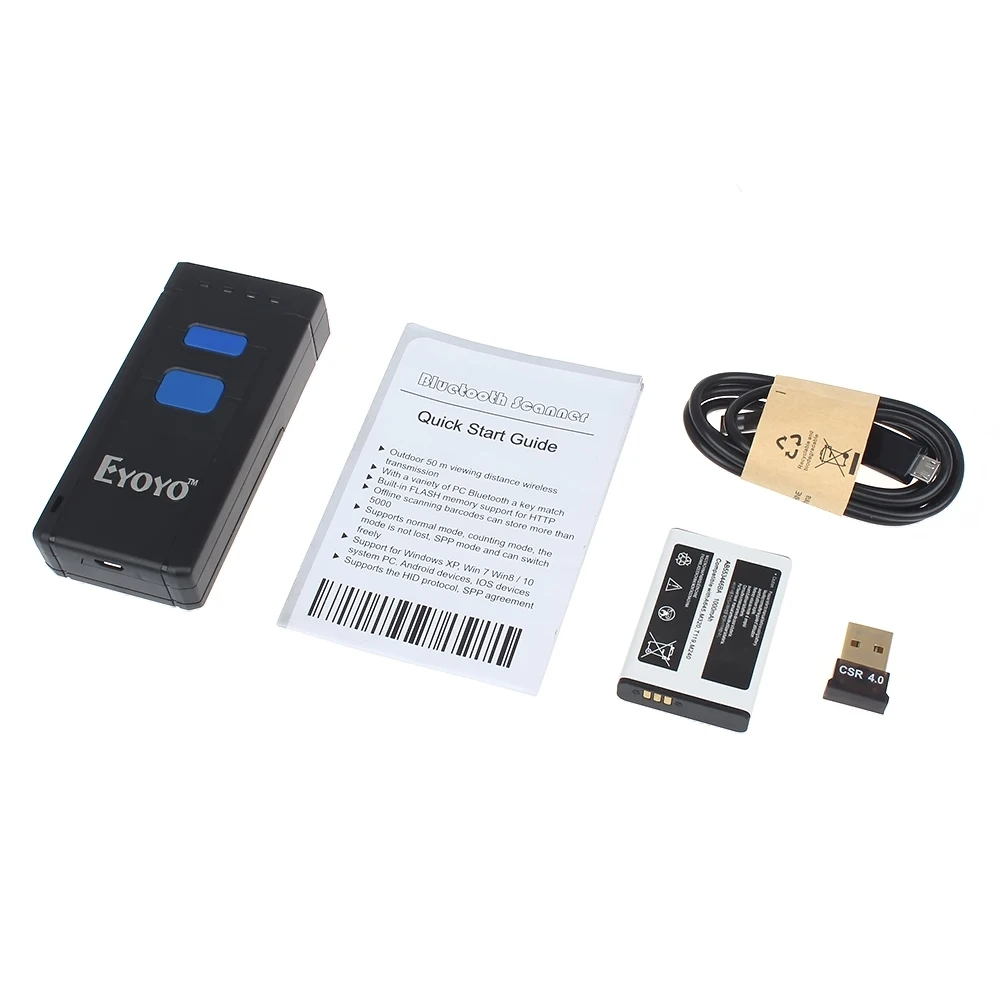 Eyoyo mj-2877 Беспроводной 2d сканера штриховых кодов Bluetooth V4.0 QR штрих-кодов Беспроводной для Android IOS мобильный телефон 2D сканер