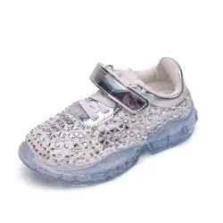 Обувь для маленьких девочек bling кружево красивые теннисные кроссовки infantil, весна повседневное спортивная обувь детская дышащая обувь