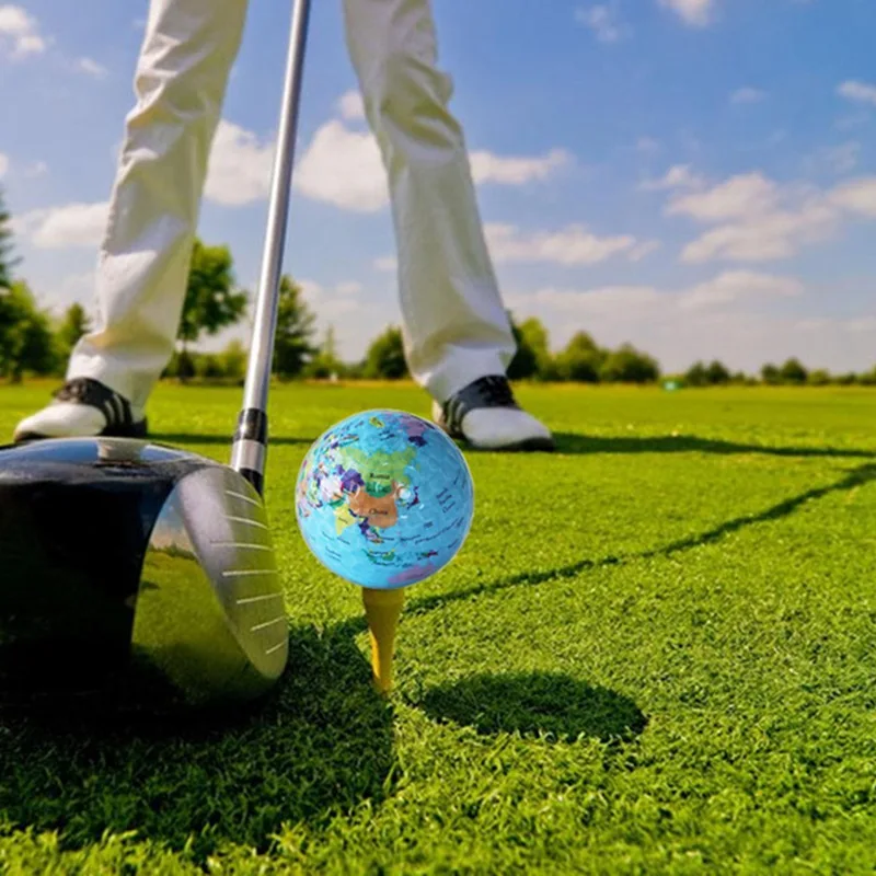 Мячи для гольфа карта земного шара узор мяч для практики подарок прозрачные красочные игрушки массаж Гольф HX02