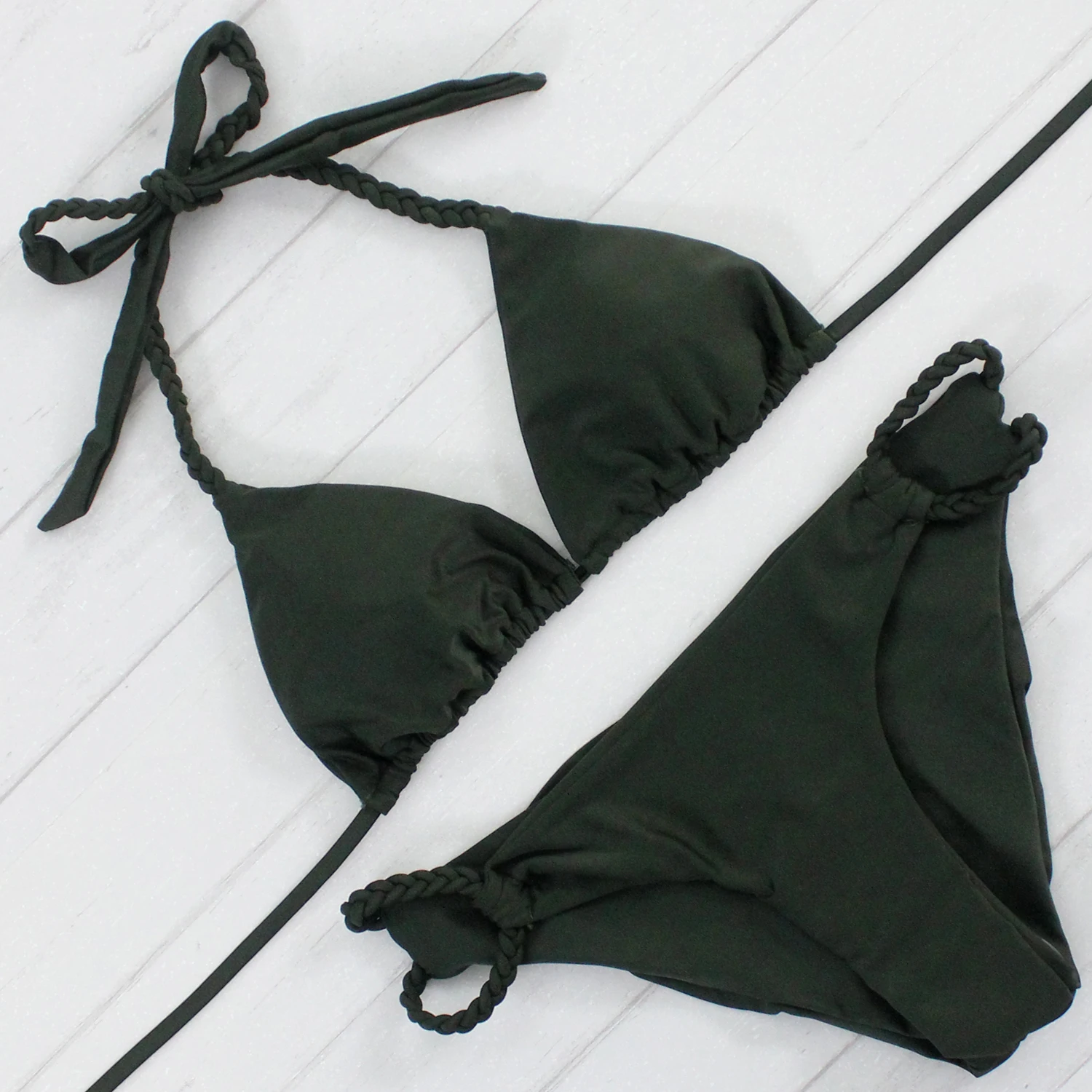 dark green swimsuit
