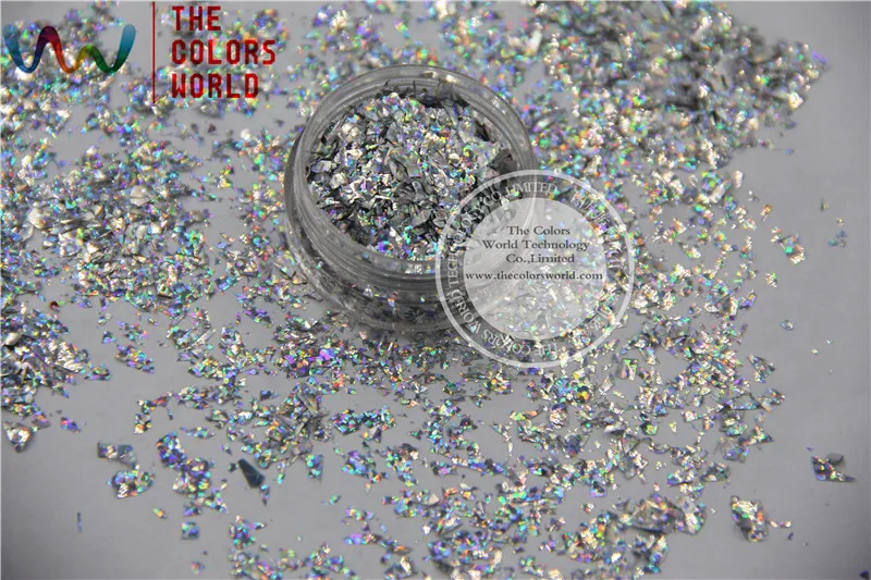 

HOT Solvent resistant seems to a third dimension Random Cut holographic Silver colors glitter Mylar shapes for Nail Art ,polish