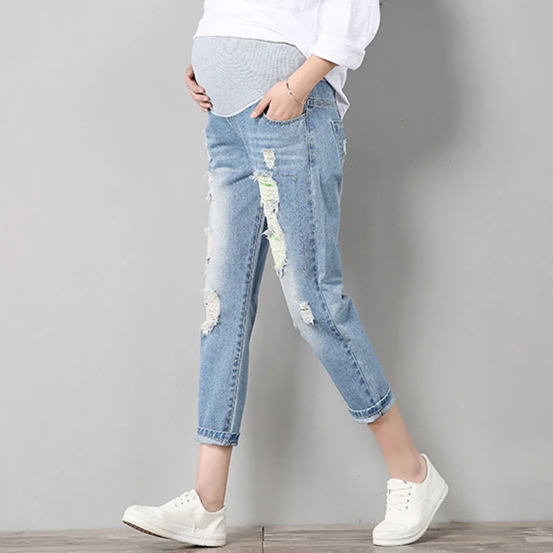 

917 Maternity Jeans Clothes Pregnant Women Trousers Nursing Prop Belly Leggings Jeans Pregnancy Clothing Pants