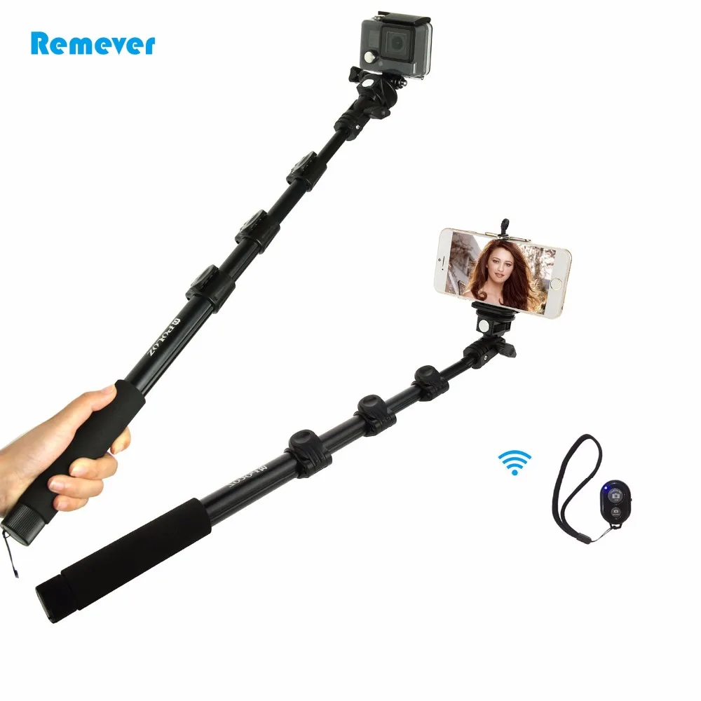 

Protable Extendable monopod Bluetooth selfie stick with phone holder for Action cameras Gopro Phone Iphone Android xiaomi Huawei