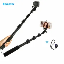 Protable Extendable monopod Bluetooth selfie stick with phone holder for Action cameras Gopro Phone Iphone Android xiaomi Huawei