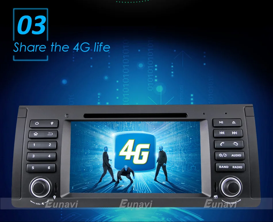 Eunavi 1 din 4 г 64 г Android 9 автомобильный dvd-плеер для BMW E53 E39 X5 мультимедийный Радио Стерео " Восьмиядерный 8 ядерный dsp Wifi 4G Bluetooth