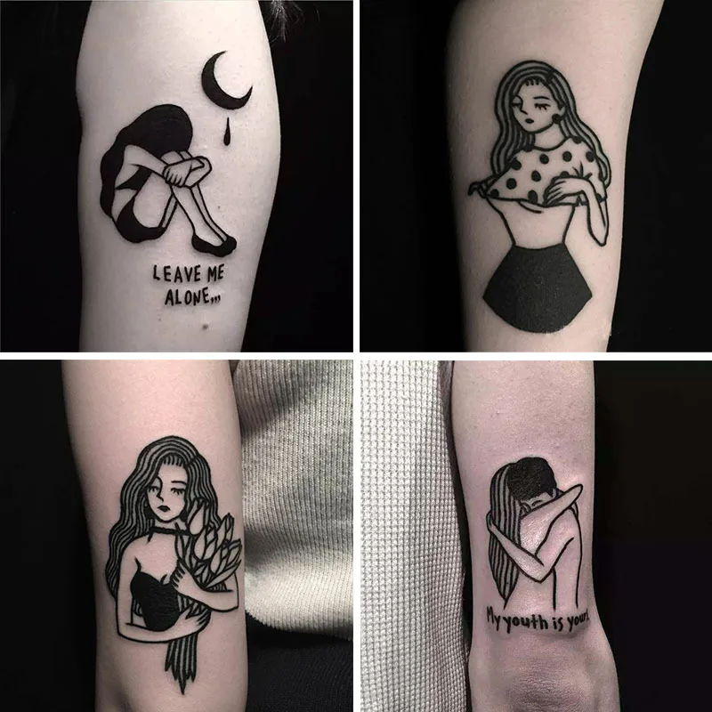 

30 a set of diablo series waterproof tattoos stick men and women style couples tattoo stick personality small fresh tattoo