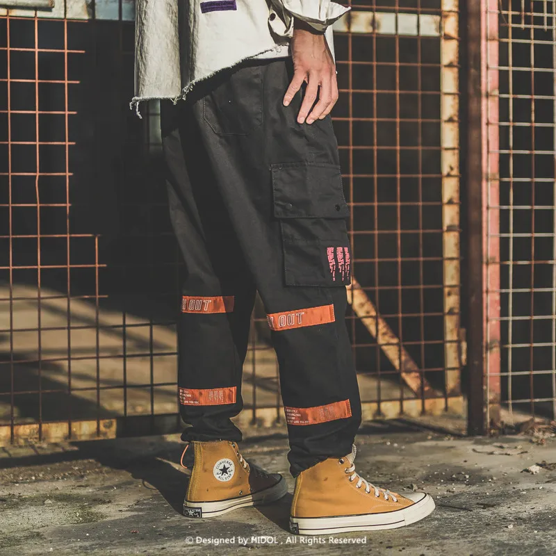 Брюки-карго в стиле милитари, разноцветные, с несколькими карманами, спортивные, тактические брюки для мужчин, хип-хоп, футболка в уличном стиле, оранжевый/серый