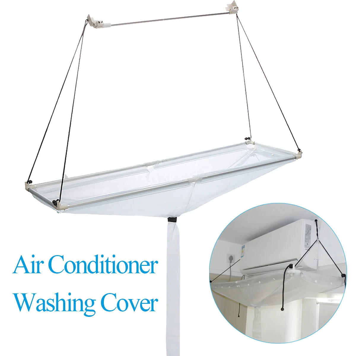 

PVC Air Conditioner Washing Cover Air Conditioning Cleaning Dust Washing Tools Ceiling Wall Mounted Household Cleaner Tools