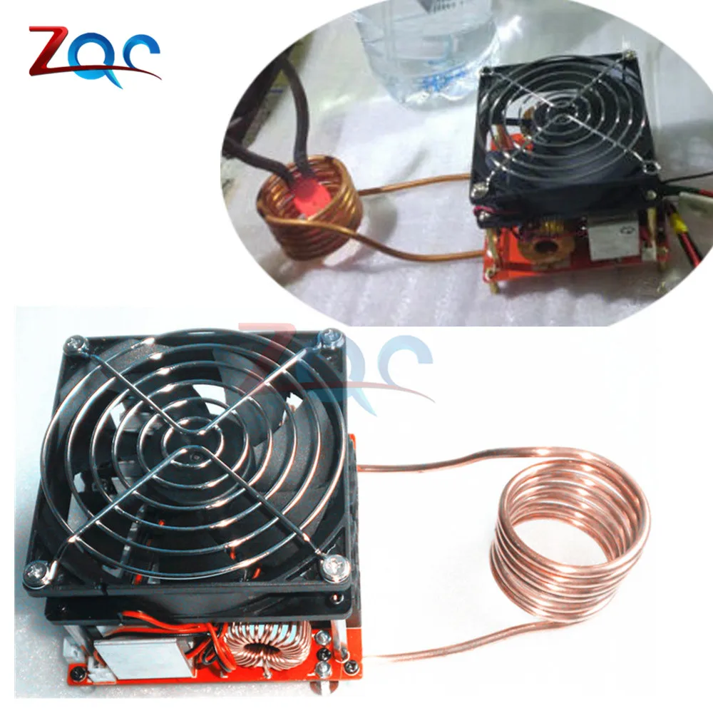 Placa de Aquecimento por Indução Aquecedor + Bobina de Ignição com Ventilador Motorista Flyback Zvs Faça Você Mesmo Fogão dc 24-36 v 20a