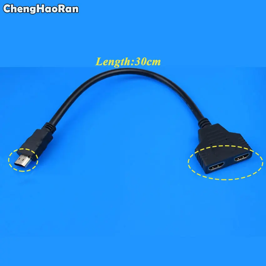 ChengHaoRan HDMI V1.4 Male to 2 Female 1X2 hdmi сплиттер конвертер кабель для HDTV PlayStation 3 Upconvertor DVD плеер