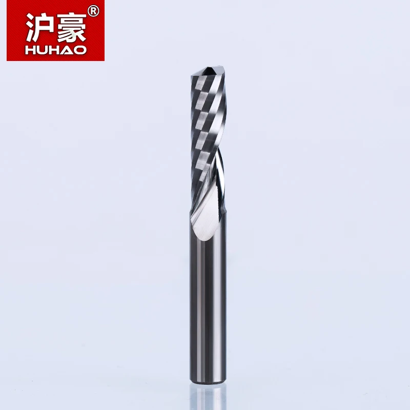 HUHAO 1PC 6mm one Flute Spiral Cutter router bit CNC end mill For MDF carbide