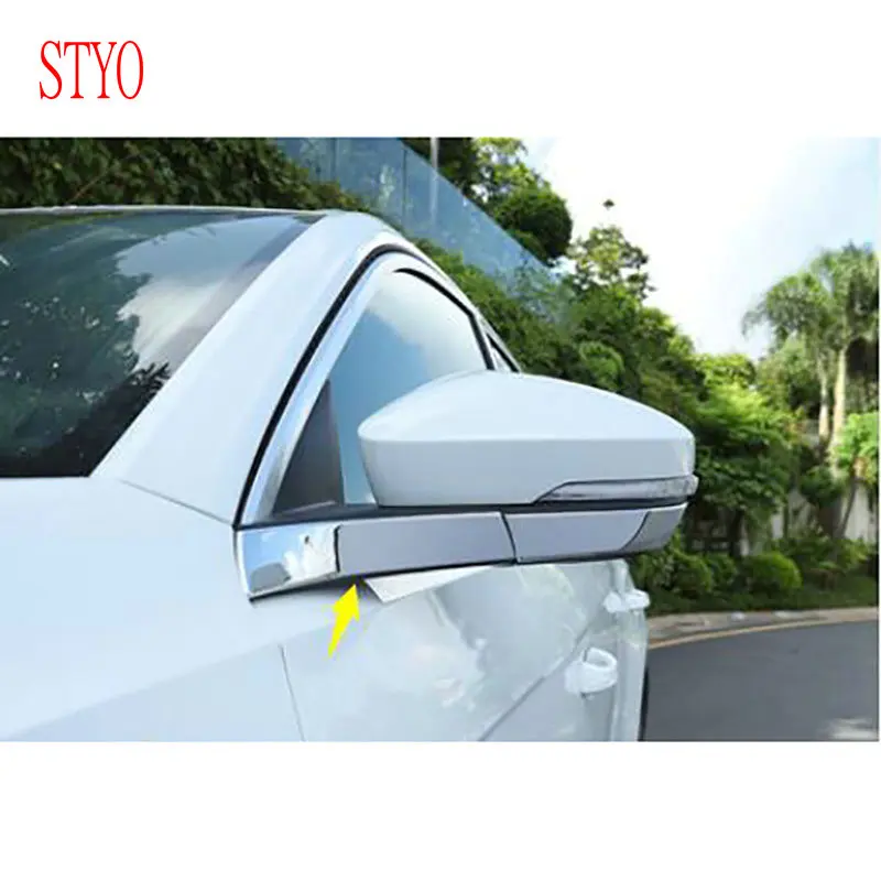 Styo Per Vw T-Roc 2018 Abs Chrome Rear View Mirror Laterale Modanatura Adesivo
