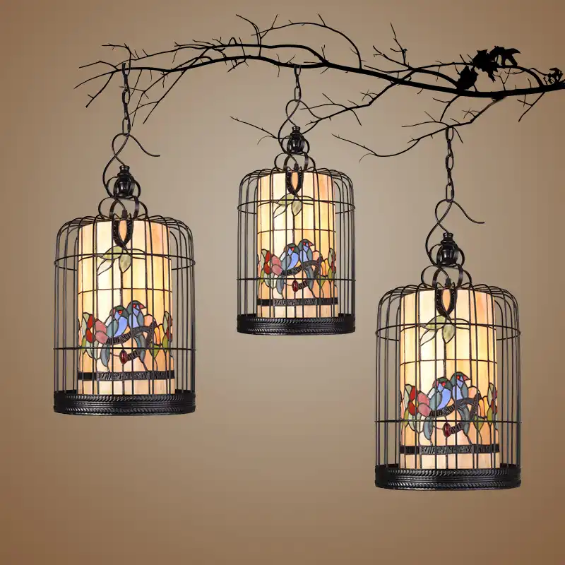 Tiffany Bird Cage Industrial Hang Lamps Pendant Lights Led Lights