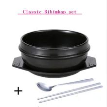 הכי חדש קלאסי מטבח קוריאנית סטי Dolsot אבן קערת סיר עבור Bibimbap Jjiage קרמיקה מרק ראמן קערות עם מגש מקלות אכילה כפית(China)