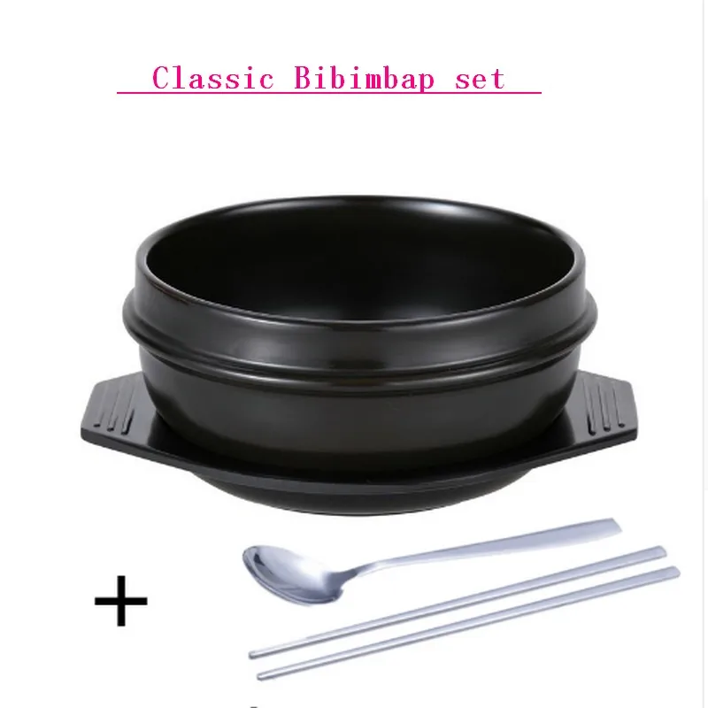 

NEWEST Classic Korean Cuisine Sets Dolsot Stone Bowl Pot for Bibimbap Jjiage Ceramic Soup Ramen Bowls With Tray Chopsticks Spoon