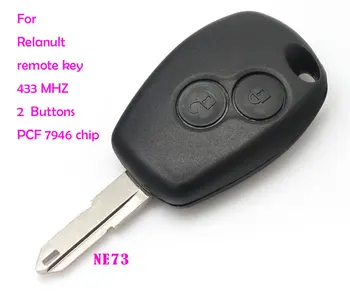 

Auto key 2 buttons relanult remote car key 433MHZ PCF7946 chip NE73 blade car alarm Free Shipping