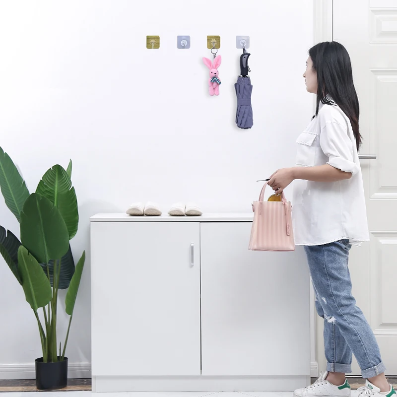 Hook strong adhesive door free punching hook wall wall hanging seamless load-bearing suction cup kitchen hook coat hook