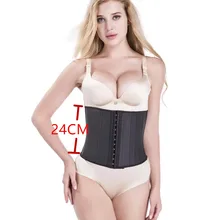 Короткие гладкие латексные высококачественные 25 железные косточки корсет тонкая талия тренажер