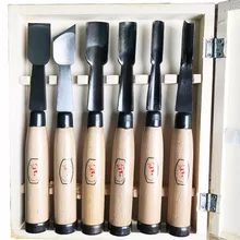 6 шт. дятел сухая резьба по дереву ручная инструменты чип деталь долото набор ножей инструмент