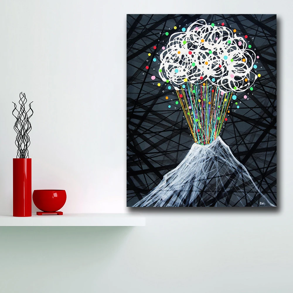 Wxkoil модные граффити вулкан Wall Art Картина на холсте для гостиной картина маслом