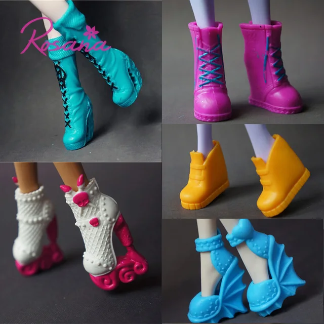5 Pairs/Lot Mixed Style Fashion Shoes for Monster High Doll Colorful