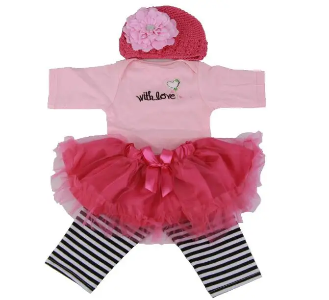 

2019 Newborn bebe Baby Clothes Short Sleeve Girl Clothing 100% Cotton Rompers skirt 55cm de bebe silicone reborn baby doll toy