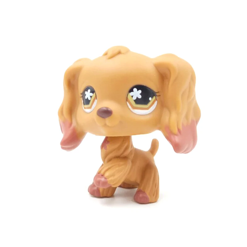 Littlest Pet Shop #716 Brown Rare Cocker Spaniel Dog Flower Eyes LPS Toys