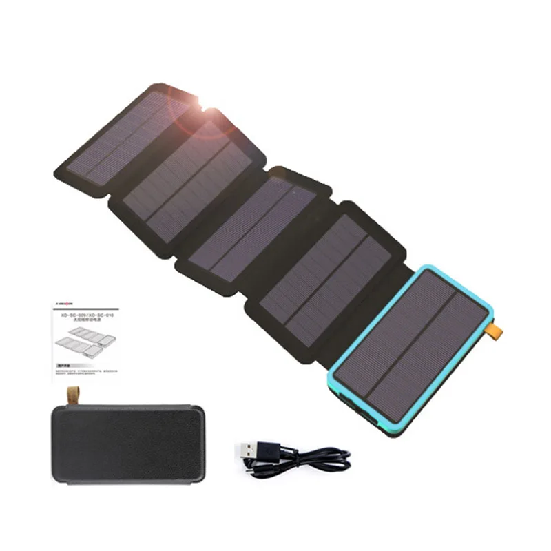 

20000Mah Collapsible Solar Charging Treasure 5 Layer Solar Panel Charger Outdoor Camping Portable Solar Charger For Outdoor Mo