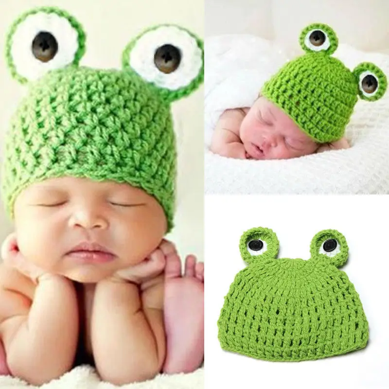 PUDCOCO 2017 Newest Lovely Newborn Baby Knit Crochet Hat Photography Prop Costume Warm Winter Cap Beanie flanging color block crochet knit pom hat