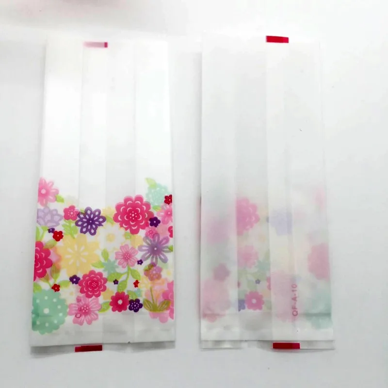 49 шт 5,5*13,5 см PE цветы в кластерах стиль DIY белая сторона Gusset Упаковочные пакеты закуски конфеты и подарок печенья сумки BZ084