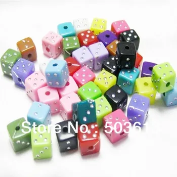 

100pcs/lot Fashion 8*8MM Mix Color Acrylic Loose Dice DIY Beads Loose Plastic Beads jy141