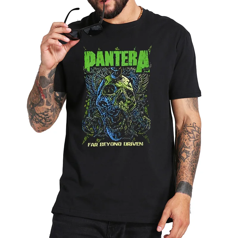Футболка из 100% хлопка, европейские размеры, Pantera Far Beyond Driven, футболка из тяжелого металла, Модные Повседневные Дышащие футболки для фитнеса с