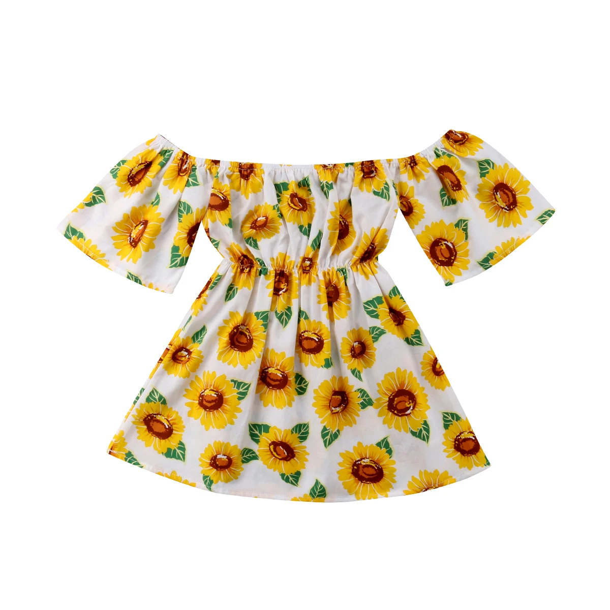 Emmababy vestido de fiesta con hombros descubiertos, para recién nacidos, niñas, girasoles|Vestidos| - AliExpress