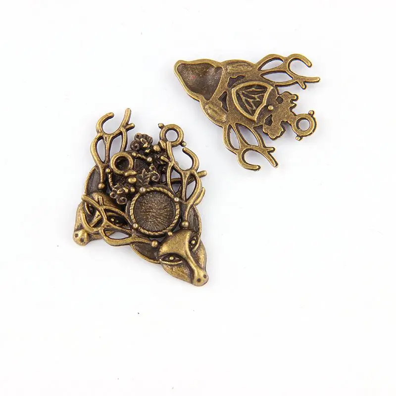 Круглые античные бронзовые Подвески 9 мм для установки кабошона основа подноса