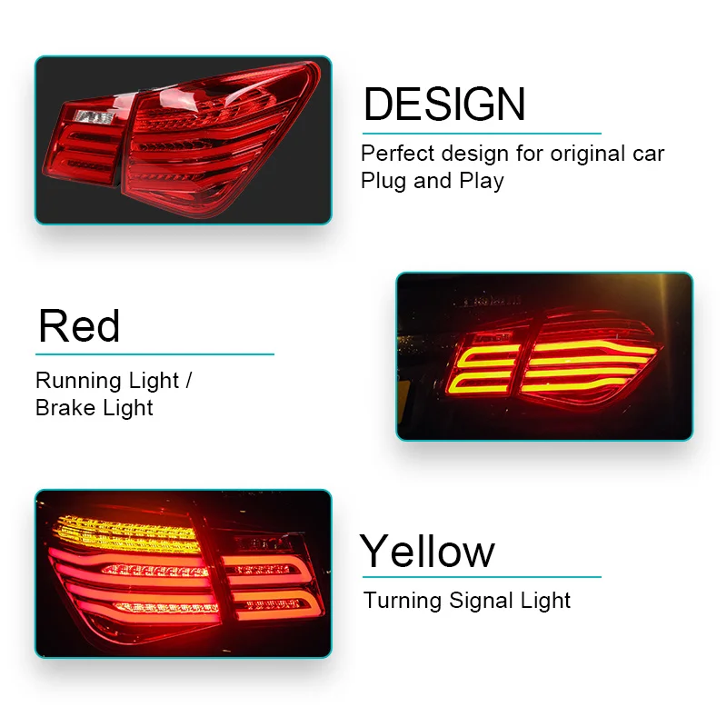 Светодиодный задний фонарь для Chevrolet Cruze 2009 2010 2011 2012 2013 Левая Правая сторона светодиодный задний светильник поворотный сигнальный светильник