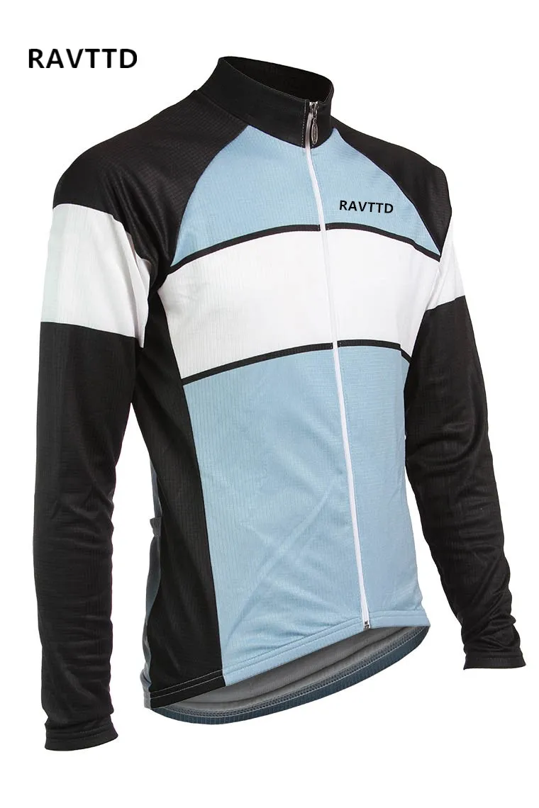 

RAVTTD 100% Polyester Men's Cycling Jersey Long Sleeve Maillot Ropa Ciclismo Bicycle Cycling Clothing Quick Dry Bike Clothes Top