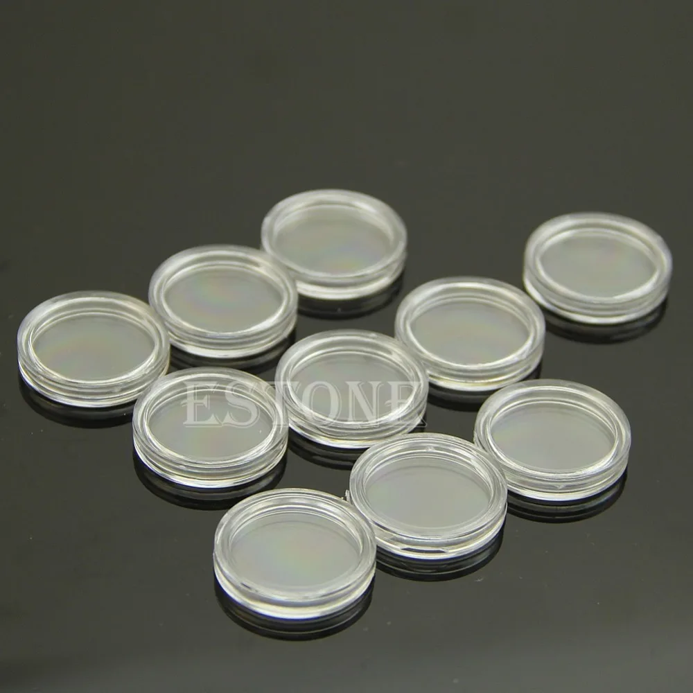 10 PCS Applied Clear Round Cases Coin Storage Capsules Holder Round Plastic 19mm