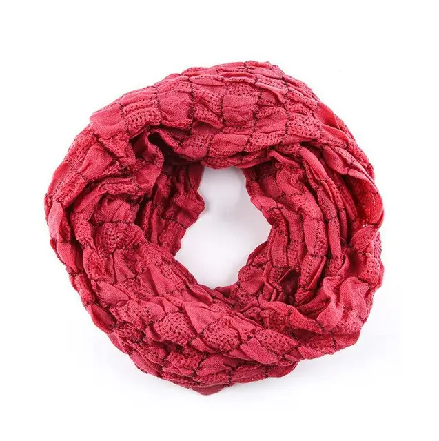 2019 Winter Ring Loop Scarf Knitted Soft Wool Collar Solid Color Neck Warmer Shawl Wraps Warmer  Women Scarves Female As Picture