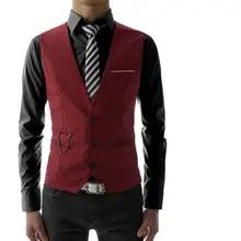 Hot Fashion Men Jacket Suit Slim Fit Vest Casual Business Formal Vest Waistcoat high quality custom