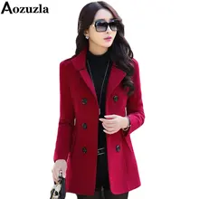 Women Blazers And Jackets 2016 Fashionable Plus Size M-3XL Double Breasted Button Blazers Wool Coat Winter Blaser Femenino Y466