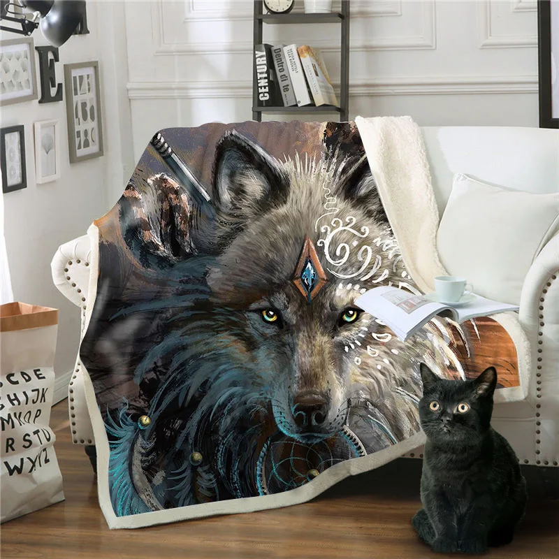 

Medusa 2019 wolf warrior digital polar fleece double plies throw blankets