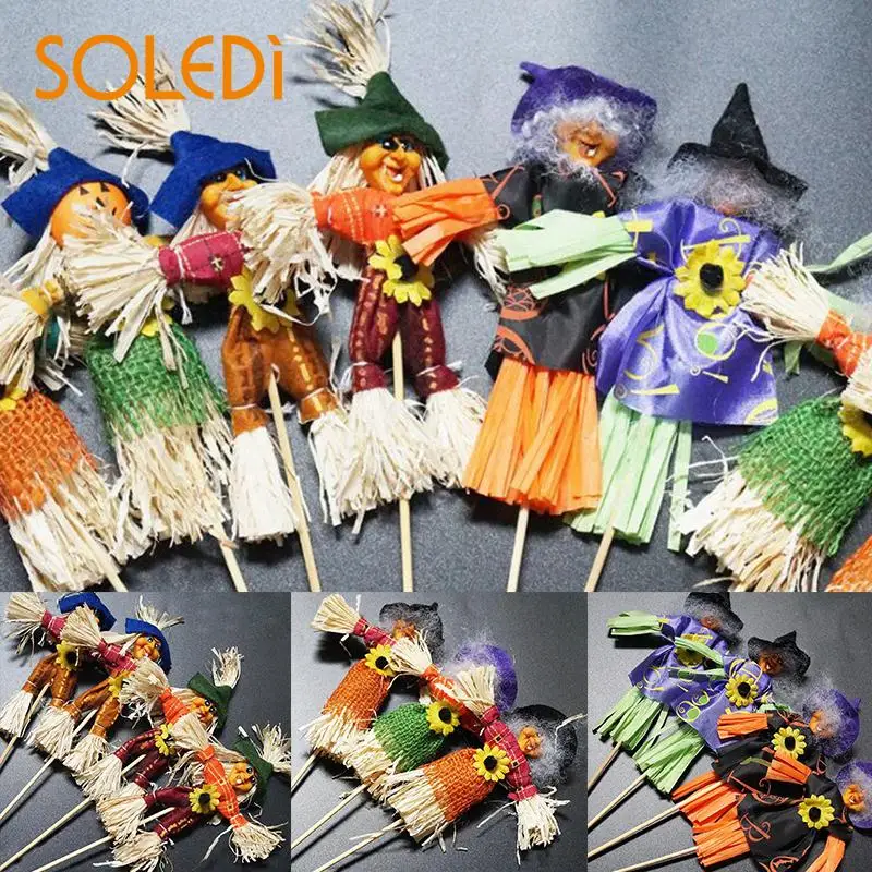 

1 Pcs Halloween Decoration Scary Ghost Witch Scarecrow Horror Creepy Doll Pendant AU For Party Easter Decoration Children Toys