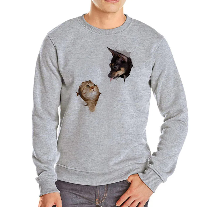 

Cute cat and dog good friends hoodies hot sale trendy 3D sweatshirt lovely 3D animal printing streetwear harajuku hoodie men